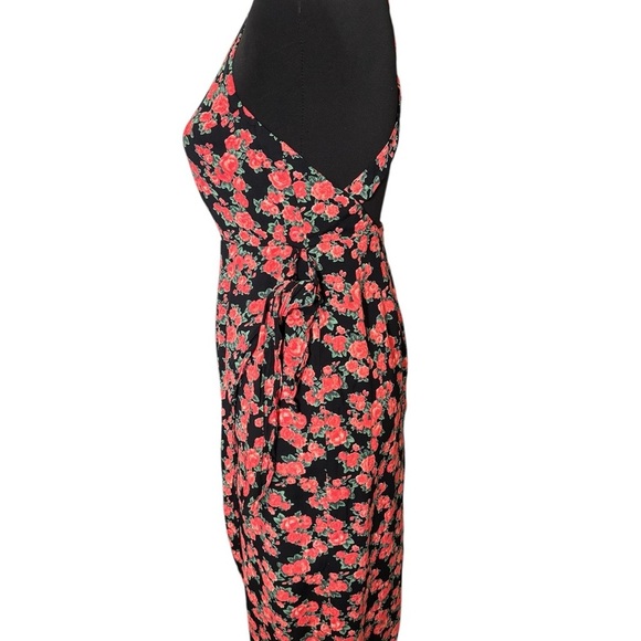 Privacy Please x Revolve Faux Wrap Halter MIDI Dress Criss Cross Back Floral M - Picture 5 of 13